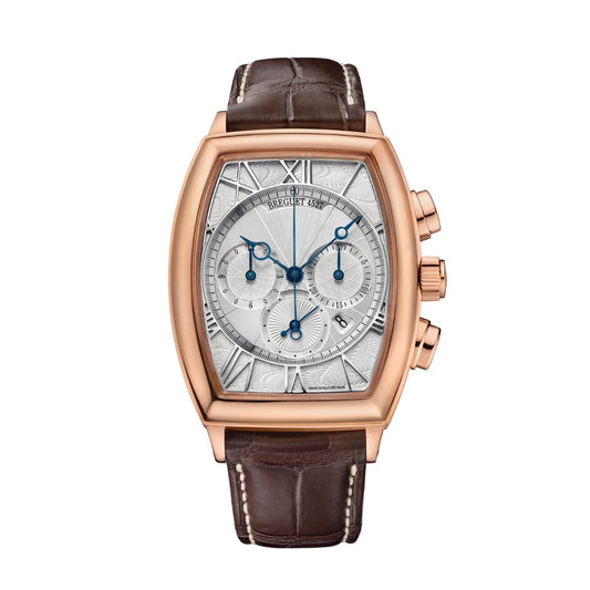 Breguet Héritage 42 x 35 mm Silver Dial 18k Rose Gold Brown Leather Strap 5400BR/12/9V6