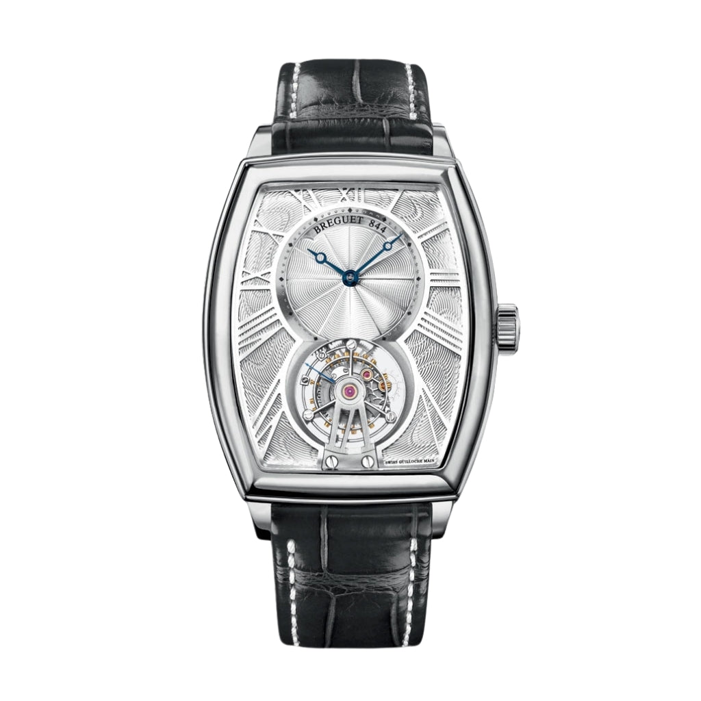 Breguet Héritage 42 x 35 mm Silver Dial Platinum Black Leather Strap 5497PT/12/9V6