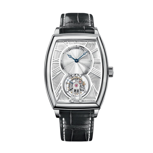 Breguet Héritage 42 x 35 mm Silver Dial Platinum Black Leather Strap 5497PT/12/9V6