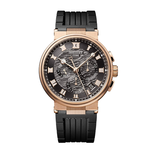 Breguet Marine 42.3 mm Dark Grey Dial 18k Rose Gold Black Rubber Strap 5527BR/G3/5WV