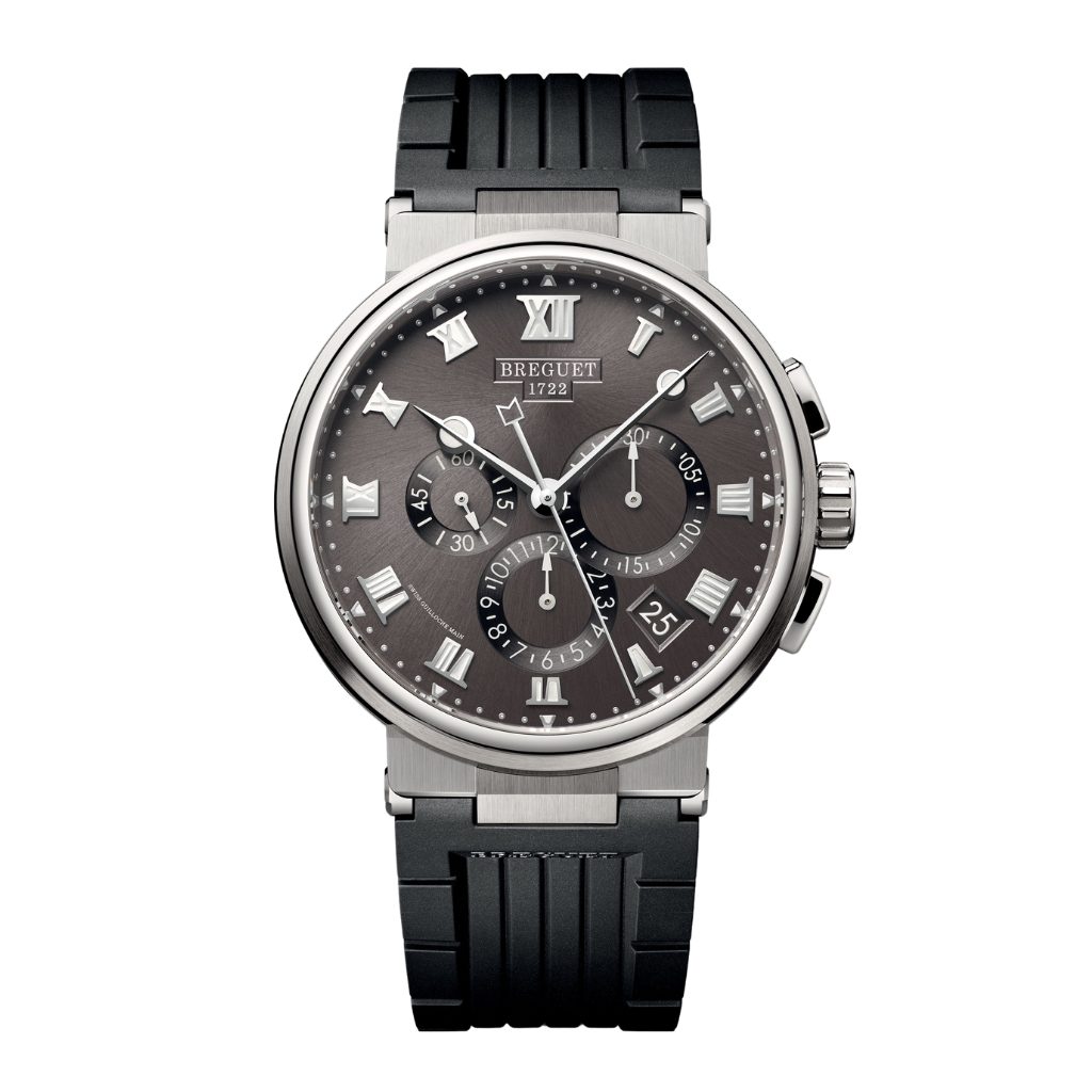 Breguet Marine 42.3 mm Dark Grey Dial Titanium Black Rubber Strap 5527TI/G2/5WV