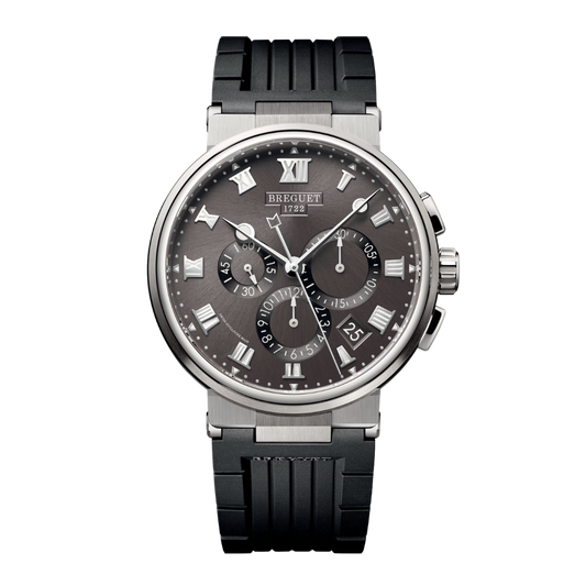 Breguet Marine 42.3 mm Dark Grey Dial Titanium Black Rubber Strap 5527TI/G2/5WV
