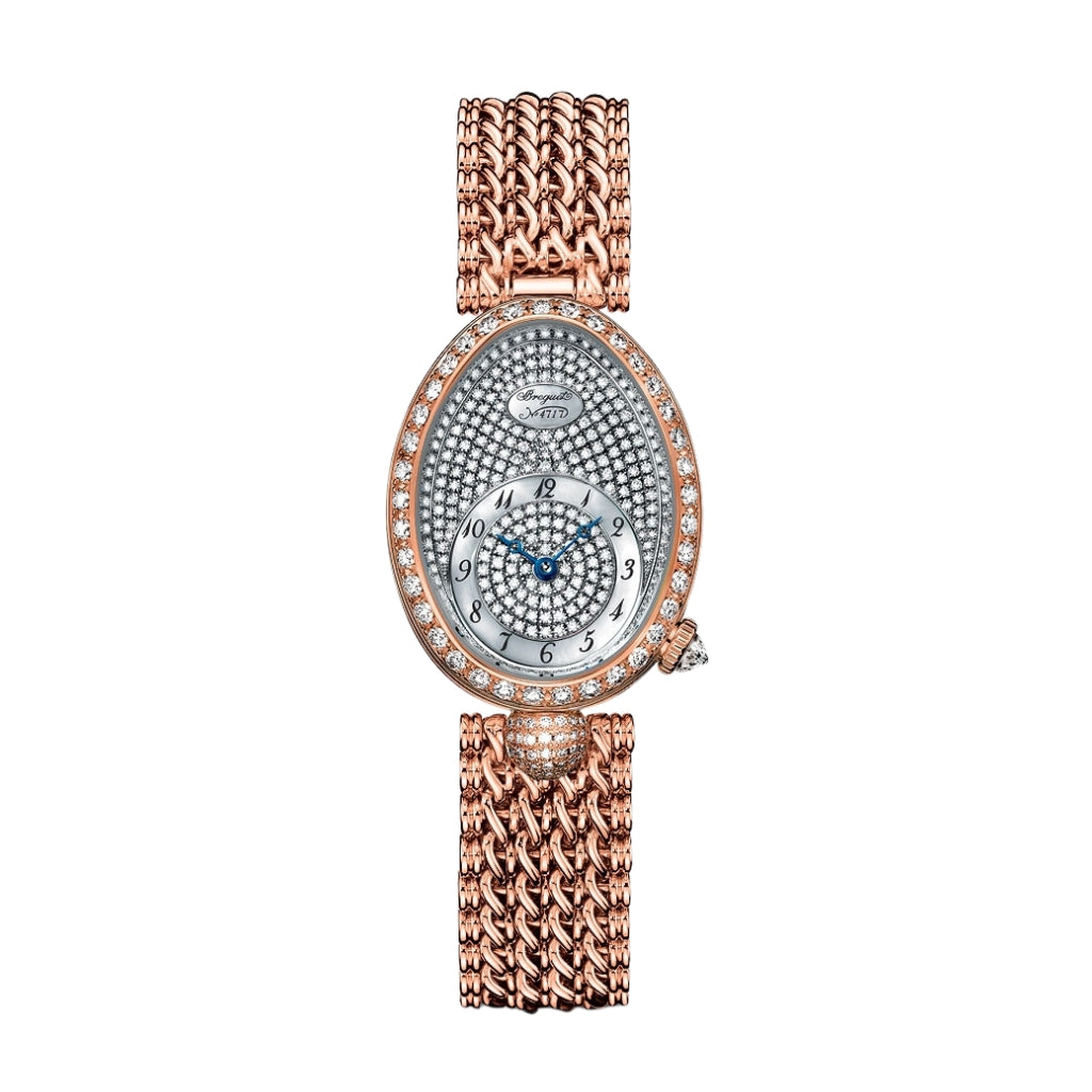 Breguet Reine 33 x 24.95 mm Diamond Paved Dial 18k Rose Gold Bracelet 8928BR/8D/J20/DD0D