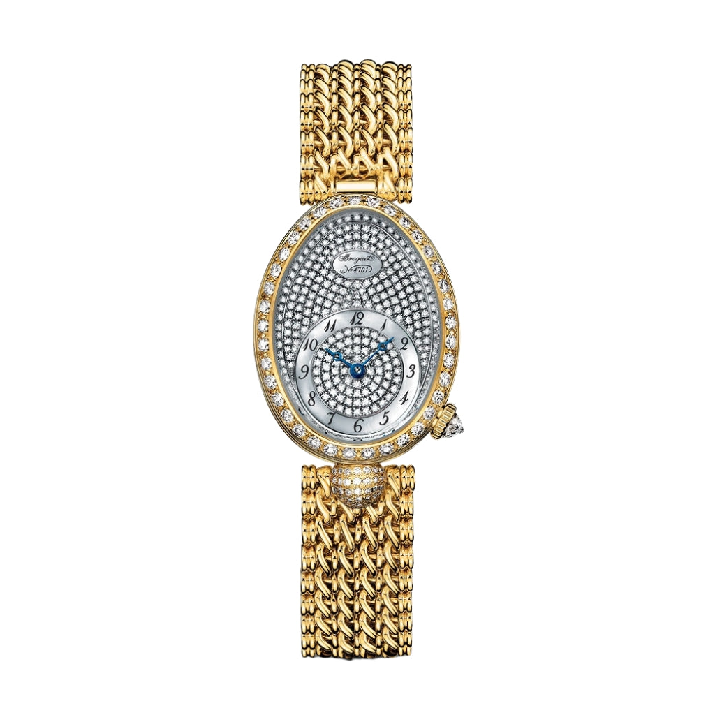 Breguet Reine 33 x 24.95 mm Diamond Paved Dial 18k Yellow Gold Bracelet 8928BA/8D/J20/DD00