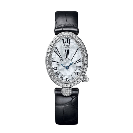 Breguet Reine 33 x 24.95 mm White Mother-Of-Pearl Dial with Diamonds White Gold Black Leather Strap 8928BB/51/944/DD0D3L