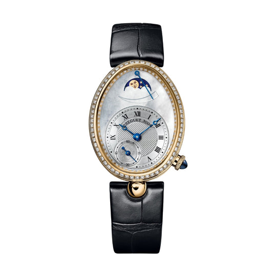 Breguet Reine 36.50 x 28.45 mm White Mother-Of-Pearl Dial with Diamonds 18k Yellow Gold Black Leather Strap 8908BA/52/964/D00D3L