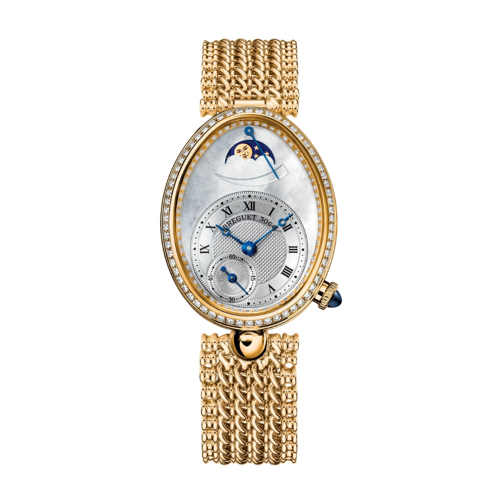 Breguet Reine 36.50 x 28.45 mm White Mother-Of-Pearl Dial with Diamonds 18k Yellow Gold Bracelet 8908BA/52/J20/D000