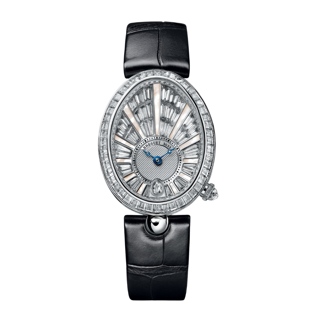 Breguet Reine 38.50 x 30.45 mm Diamond Paved Dial White Gold Black Leather Strap 8939BB/6D/964/DD0D3L