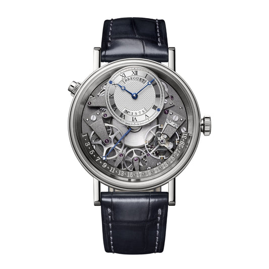 Breguet Tradition 40 mm Silver Dial White Gold Black Leather Strap 7597BB/G1/9WU