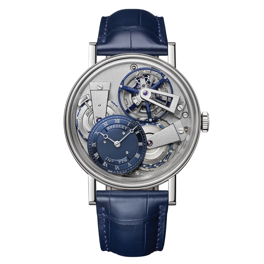 Breguet Tradition Tourbillon 7047 41 mm Silver Dial Platinum   Leather Strap 7047PT/1Y/9ZU