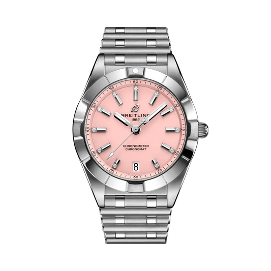 Breitling Chronomat 32 mm Pink Dial Stainless Steel Bracelet A77310101K1A1