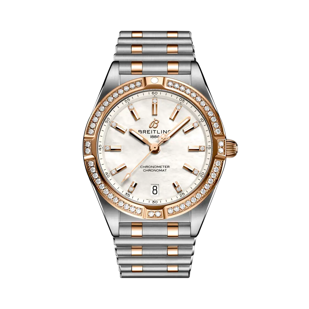 Breitling Chronomat 32 mm White Dial Stainless Steel & 18K Red Gold (Gem-Set) Bracelet U77310591A2U1