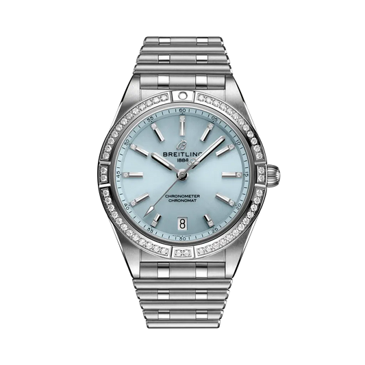 Breitling Chronomat Automatic 36 mm Ice-Blue Dial Stainless Steel & 18K White Gold Bracelet G10380591C1G1