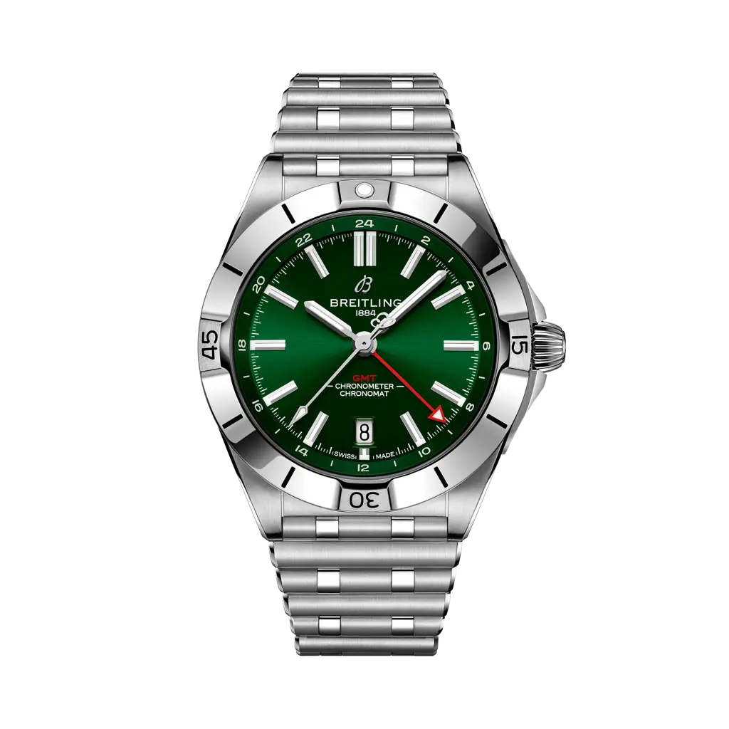 Breitling Chronomat Automatic GMT 40 mm Green Dial Stainless Steel Bracelet A32398101L1A1