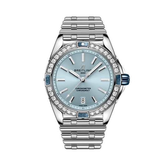 Breitling Super Chronomat Automatic 38 mm Ice-Blue Dial Stainless Steel Bracelet A17356531C1A1