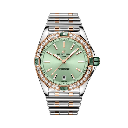 Breitling Super Chronomat Automatic 38 mm Light Green Dial Stainless Steel & 18K Red Gold Bracelet U17356531L1U1