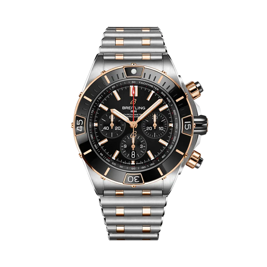 Breitling Super Chronomat B01 44 mm Black Dial Stainless Steel & 18K Red Gold Bracelet UB0136251B1U1