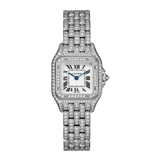 Cartier Panthère Small White Gold Diamond Dial Bracelet HPI01643