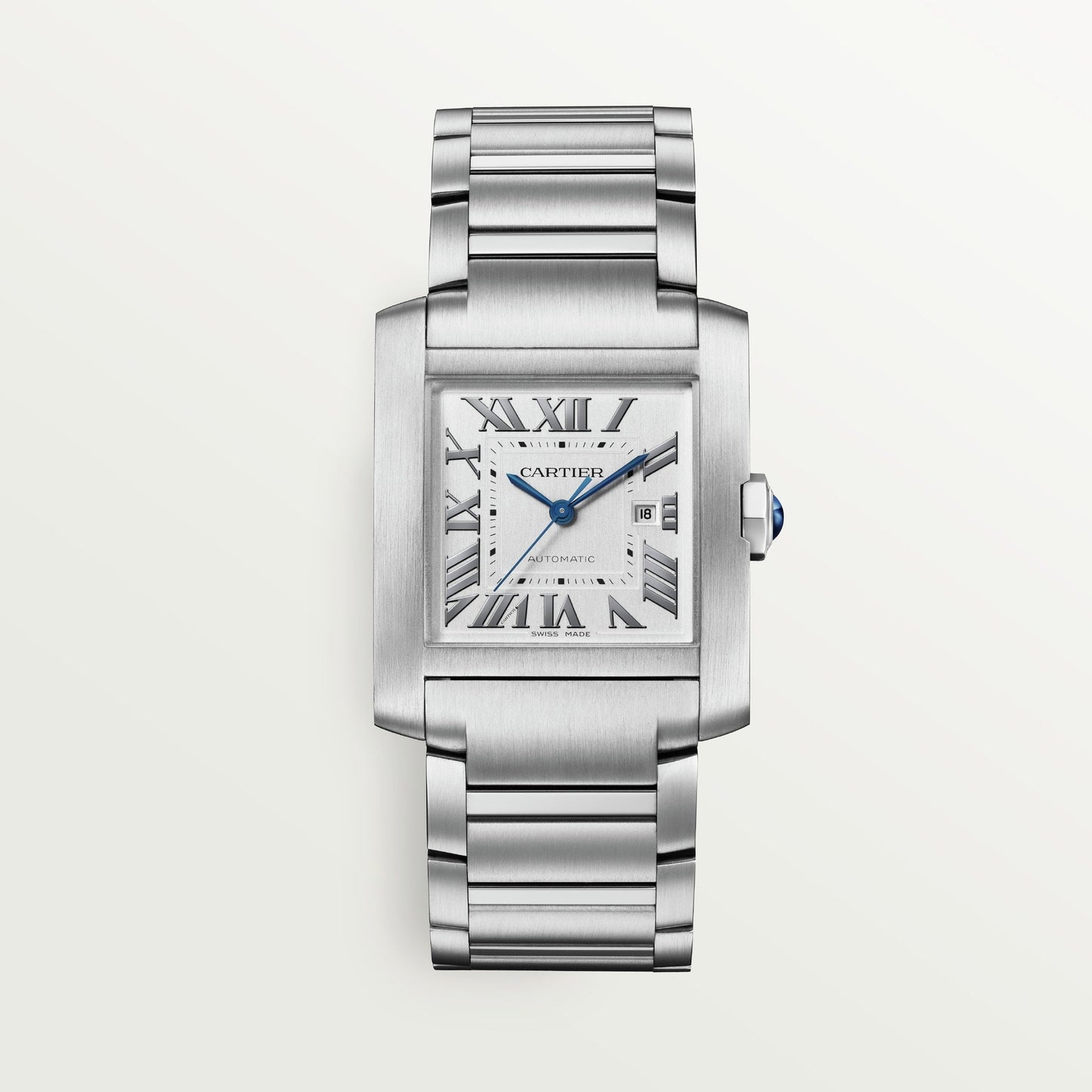 Cartier Tank Française Large 36.7 mm x 30.5 mm Silver Dial Steel Bracelet WSTA0067