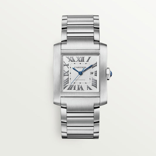 Cartier Tank Française Large 36.7 mm x 30.5 mm Silver Dial Steel Bracelet WSTA0067