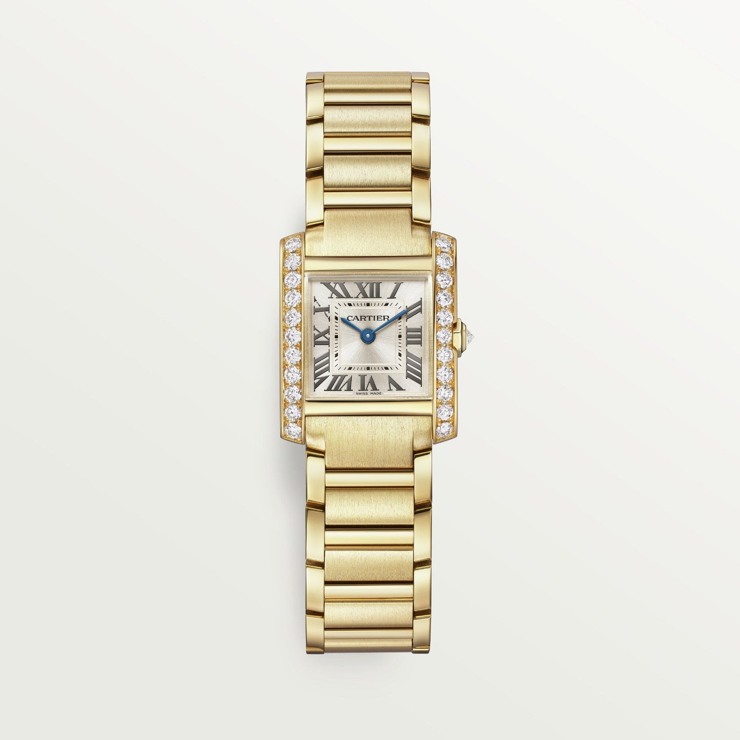 Cartier Tank Française Small 18k Yellow Gold Golden Sunray Dial Bracelet WJTA0039