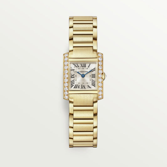 Cartier Tank Française Small 18k Yellow Gold Golden Sunray Dial Bracelet WJTA0039