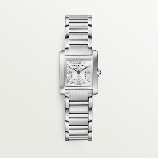 Cartier Tank Française Small 25.7 mm x 21.2 mm Silver Sunray Dial Steel Bracelet WSTA0065