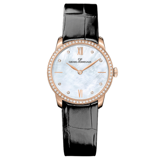 Girard-Perregaux 1966 30 mm  Mother Of Pearl Dial with Diamonds 18K Pink Gold   Leather Strap 49528D52A771-CK6A