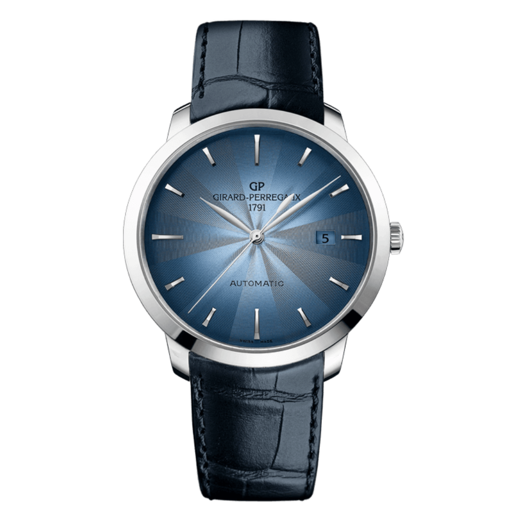 Girard-Perregaux 1966 40 mm Blue Dial Stainless Steel   Leather Strap 49555-11-431-BB60