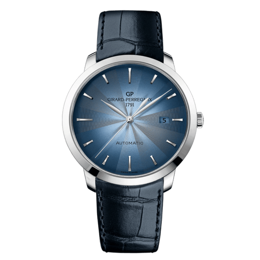 Girard-Perregaux 1966 40 mm Blue Dial Stainless Steel   Leather Strap 49555-11-431-BB60