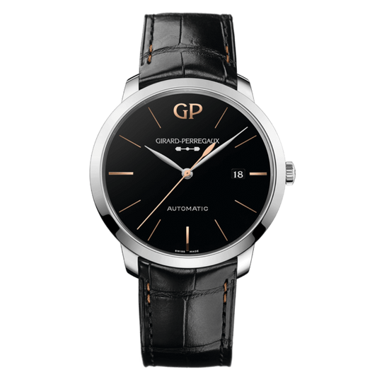 Girard-Perregaux 1966 40 mm Infinity Edition 40 mm Onyx Dial Stainless Steel   Leather Strap 49555-11-632-BB60