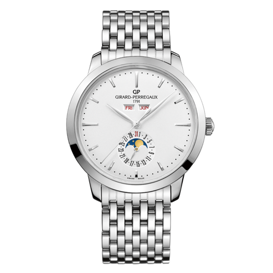 Girard-Perregaux 1966 Full Calendar 40 mm Silver Dial Stainless Steel Bracelet 49535-11-131-11A