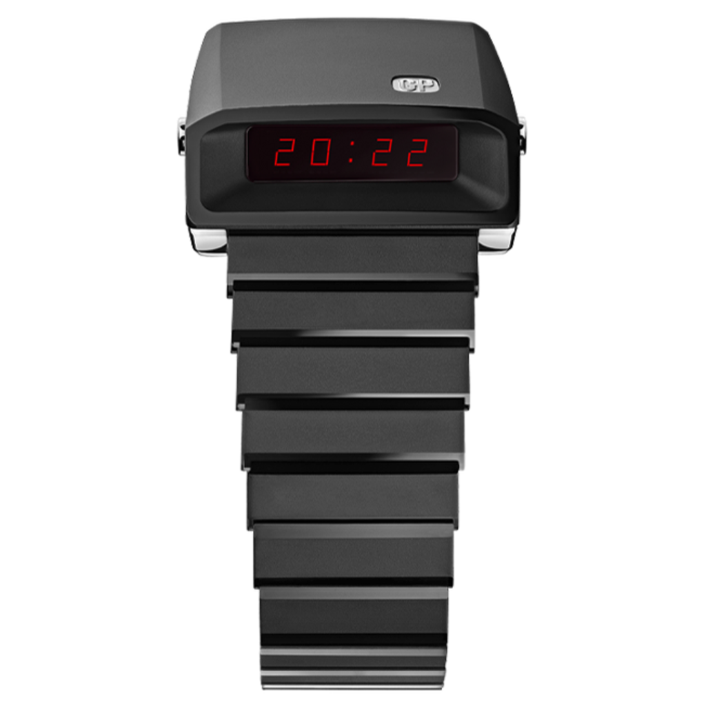 Girard-Perregaux Casquette 2.0 42.40 x 33.60 mm Tubular LED Display Dial Black Ceramic and Titanium Rubber Strap 39800-32-001-32A