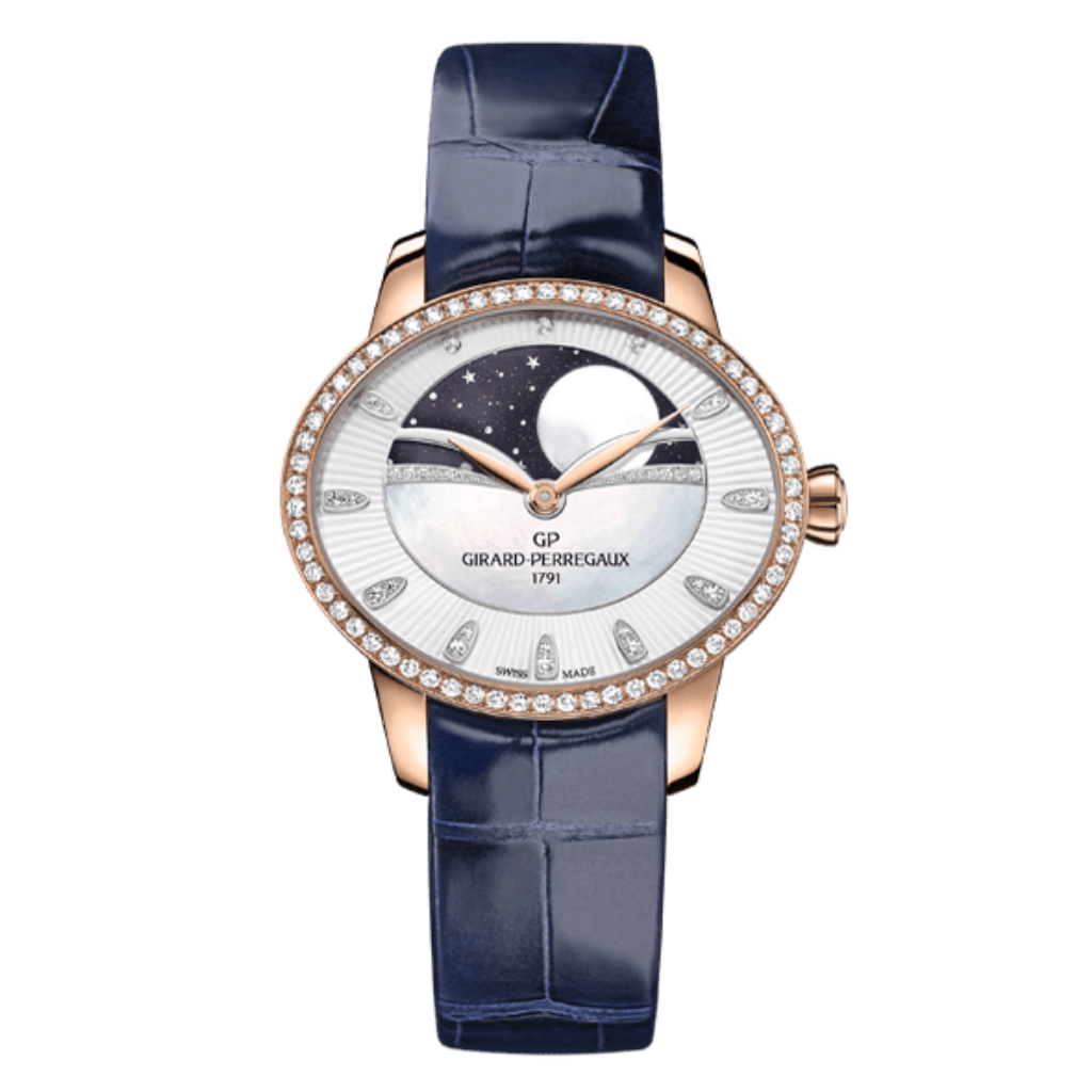 Girard-Perregaux Cat’s Eye Celestial 35.40 x 30.40 mm Mother-Of-Pearl Dial with Diamonds 18K Pink Gold   Leather Strap 80496D52A751-CK4A