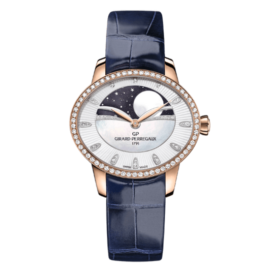 Girard-Perregaux Cat’s Eye Celestial 35.40 x 30.40 mm Mother-Of-Pearl Dial with Diamonds 18K Pink Gold   Leather Strap 80496D52A751-CK4A
