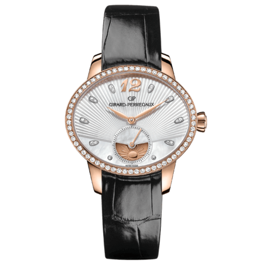 Girard-Perregaux Cat’s Eye Day and Night 35.40 x 30.40 mm Mother Of Pearl Dial with Diamonds 18K Pink Gold   Leather Strap 80488D52A751-CK6A