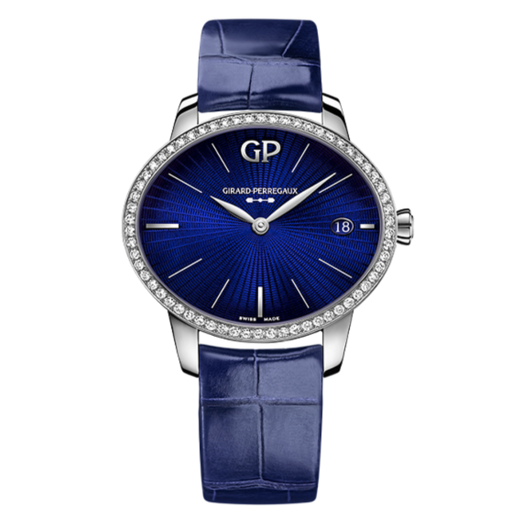 Girard-Perregaux Cat's Eye Eternity Edition 35.40 x 30.40 mm Blue Dial with Diamonds Stainless Steel   Leather Strap 80484D11A432-BK4A