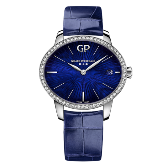 Girard-Perregaux Cat's Eye Eternity Edition 35.40 x 30.40 mm Blue Dial with Diamonds Stainless Steel   Leather Strap 80484D11A432-BK4A