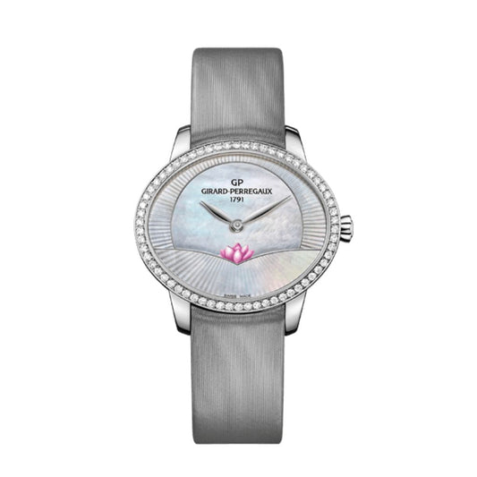 Girard-Perregaux Cat’s Eye Lotus 35.40 x 30.40 mm Mother Of Pearl Dial with Diamonds Stainless Steel   Leather Strap 80488D11A701-HK7B