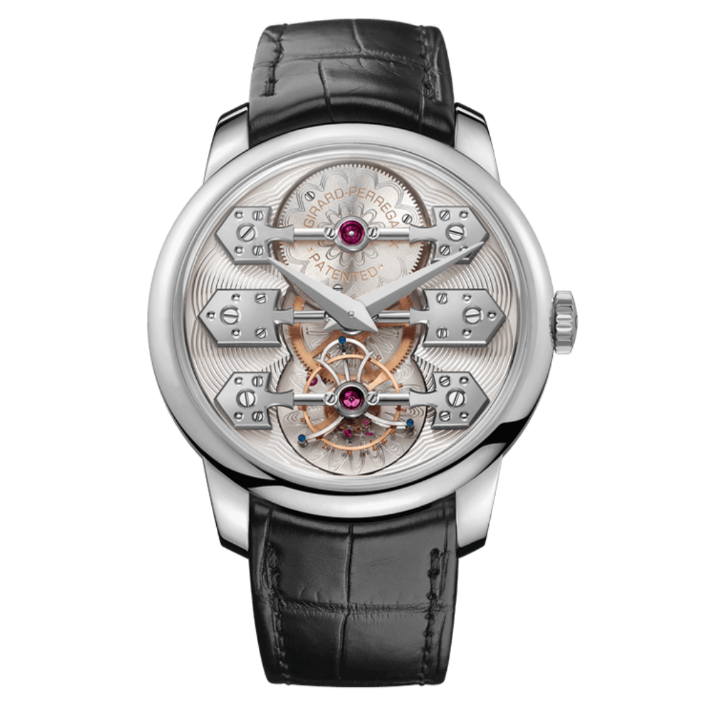 Girard-Perregaux La Esmeralda Tourbillon 44 mm Transparent Dial 18K White Gold   Leather Strap 99275-53-000-BA6E