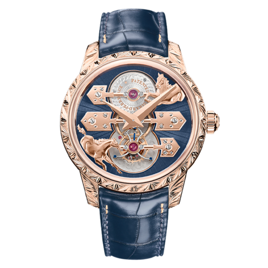 Girard-Perregaux La Esmeralda Tourbillon "A Secret" Eternity Edition 43 mm Transparent Dial 18K Pink Gold   Leather Strap 99274-52-000-BA6A