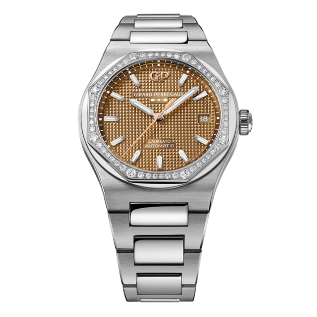 Girard-Perregaux Laureato 38 mm Brown Dial with Diamonds Stainless Steel Bracelet 81005-11S3320-1CM