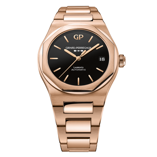 Girard-Perregaux Laureato 42 mm Onyx Dial 18K Pink Gold Bracelet 81010-52-3118-1CM
