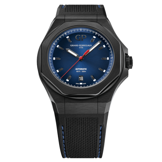 Girard-Perregaux Laureato Absolute 44 mm Blue Dial Titanium PVD Rubber Strap 81070-21-491-FH6A