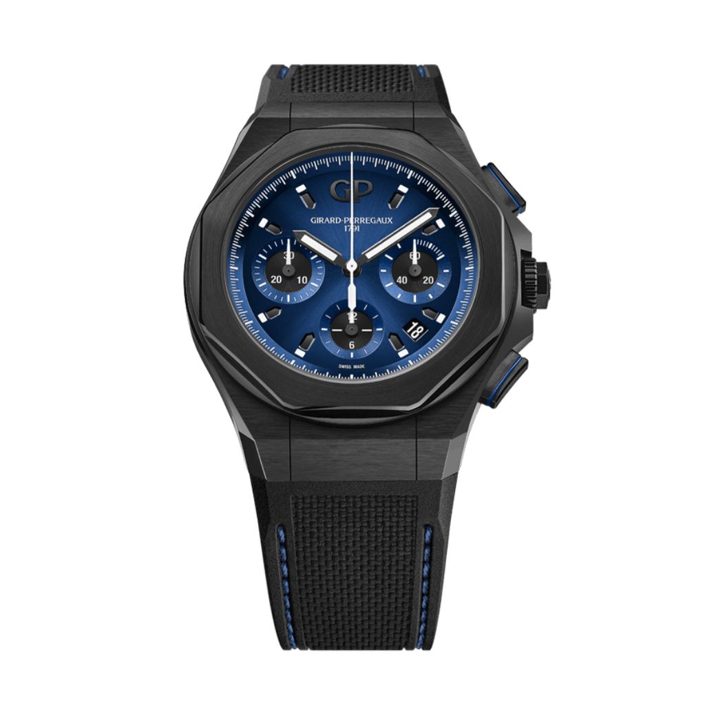 Girard-Perregaux Laureato Absolute Chronograph 44 mm Blue Dial Titanium PVD Rubber Strap 81060-21-491-FH6A
