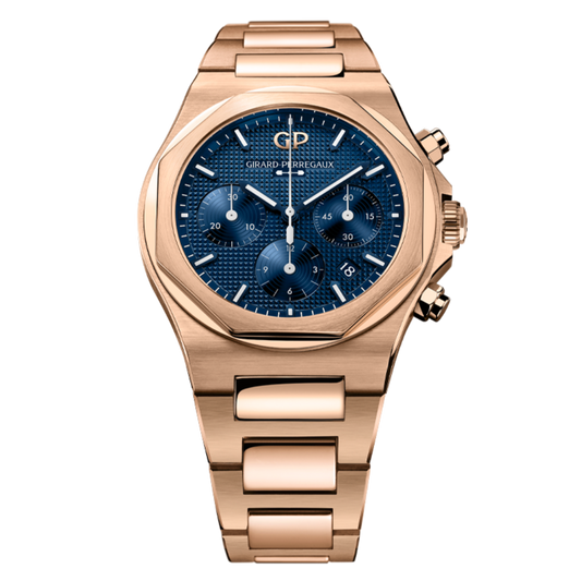 Girard-Perregaux Laureato Chronograph 42 mm Blue Dial 18K Pink Gold Bracelet 81020-52-432-52A
