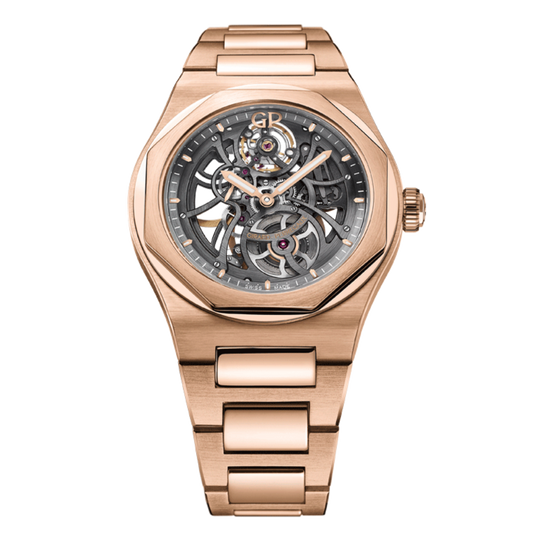 Girard-Perregaux Laureato Skeleton 42 mm Transparent Dial 18K Pink Gold Bracelet 81015-52-002-52A