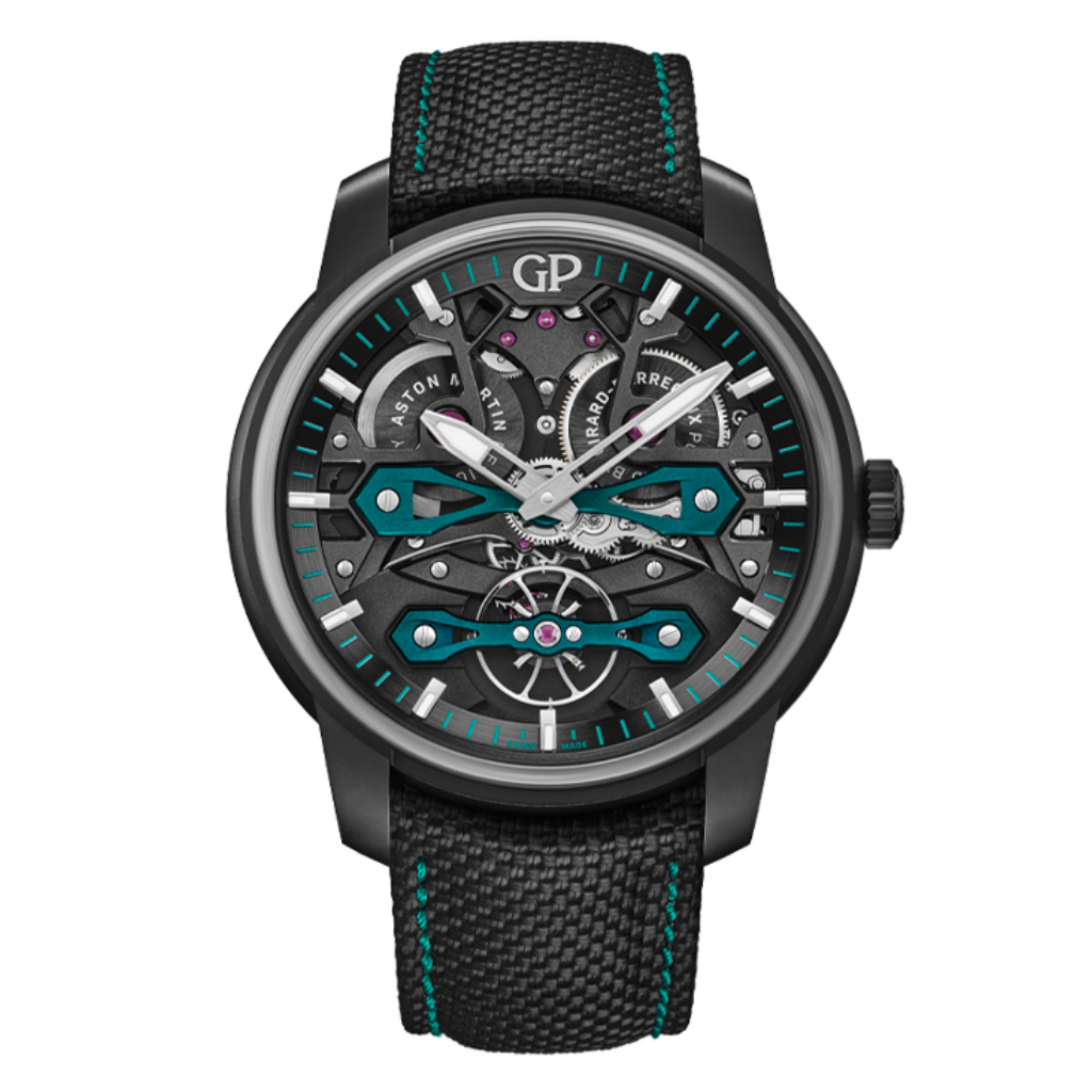 Girard-Perregaux Neo Bridges Aston Martin Edition 45 mm Transparent Dial Titanium DLC Rubber Strap 84000-21-3236-5CX