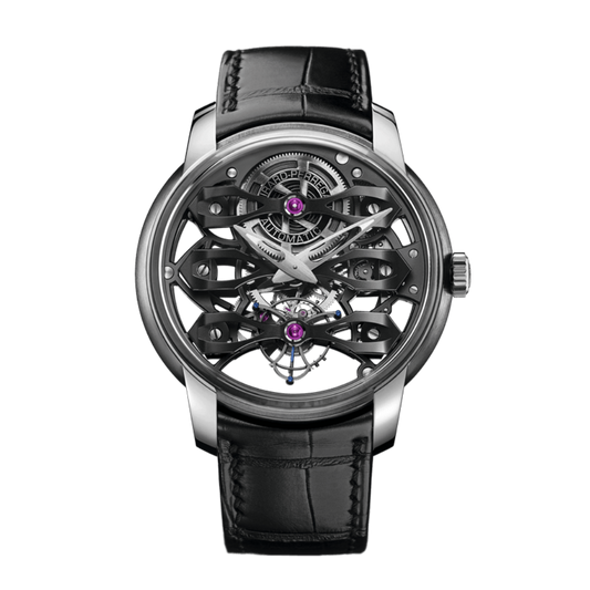 Girard-Perregaux Neo-Tourbillon with Three Bridges Skeleton 45 mm Transparent Dial Titanium    Leather Strap 99295-21-000-BA6A