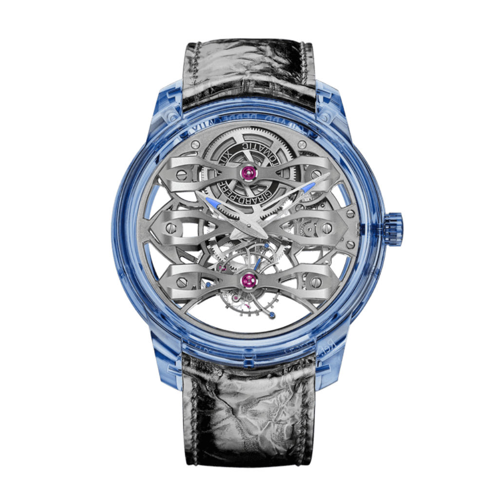 Girard-Perregaux Quasar Azure Tourbillon with Three Bridges 46 mm Transparent Dial Blue Sapphire Fabric Strap 99295-43-002-UA2A